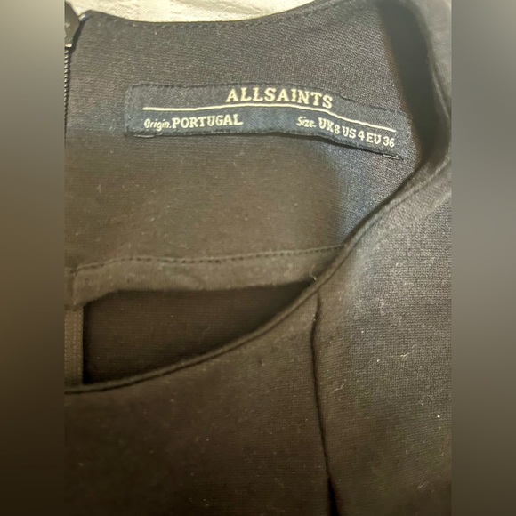 AllSaints Daphne Dress Black 4 - Picture 3 of 11